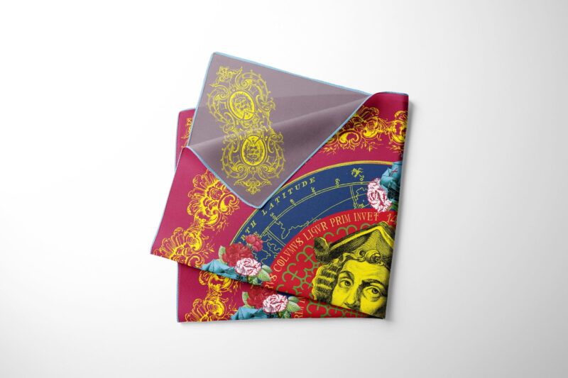 Christopher Columbus Double-sided silk scarf 90